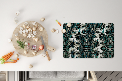 Premium placemats (6 stuks) - Dierenprint - Wit - Zwart - Turquoise - 45x30 cm-4