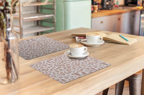 Tischset (6er Set) - Panther Druck - Pastell - Flecken - 45x30 cm-3