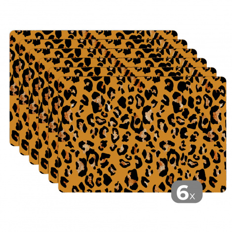 Tischset (6er Set) - Tiere - Pantherdruck - Muster - 45x30 cm