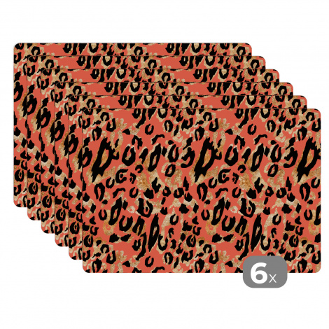 Premium placemats (6 stuks) - Panterprint - Patronen - Roze - 45x30 cm-thumbnail-1