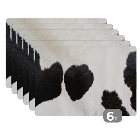 Premium placemats (6 stuks) - Dierenprint - Koeien - Vacht - 45x30 cm