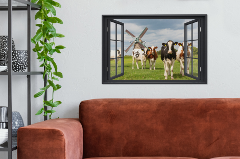 Canvas - Doorkijk - Koe - Molen-2