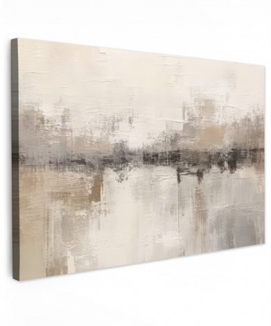 Canvas schilderij - Moderne kunst - Abstract - Beige