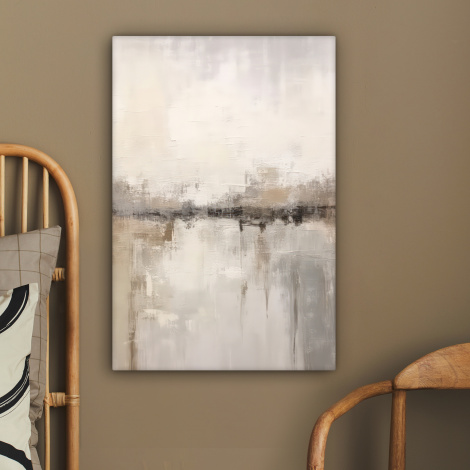 Canvas schilderij - Moderne kunst - Abstract - Beige-2