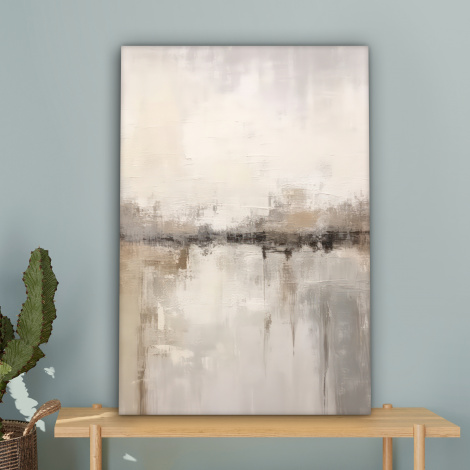 Canvas schilderij - Moderne kunst - Abstract - Beige-4