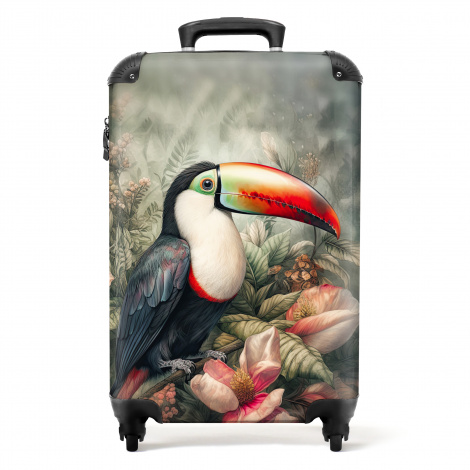 Koffer - Toekan - Vogels - Bloemen - Planten - Tropisch