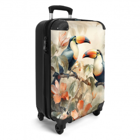 Koffer - Toekan - Vogels - Bloemen - Tak-2