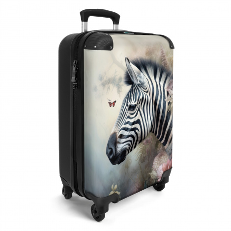 Koffer - Zebra - Wilde dieren - Vlinder - Bloemen-2