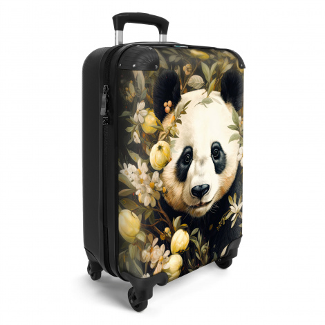 Koffer - Panda - Pandabeer - Wilde dieren - Natuur - Bloemen-2