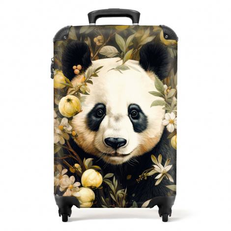 Koffer - Panda - Pandabeer - Wilde dieren - Natuur - Bloemen