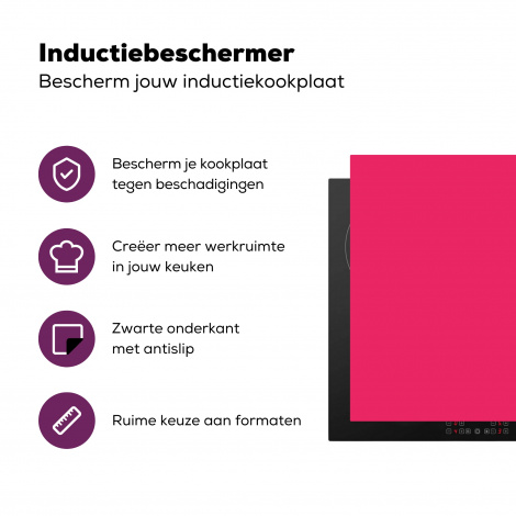 Inductiebeschermer - Karmijn - Kleuren - Palet - Roze - Kleur - Effen-3