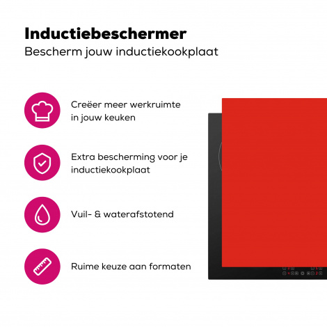 Inductiebeschermer - Rood - Patroon - Design-3