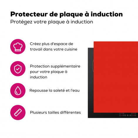Protège-plaque à induction - Rouge - Motif - Design-3