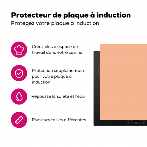 Protège-plaque à induction - Abricot - Rose - Pastel - Solide - Orange-3