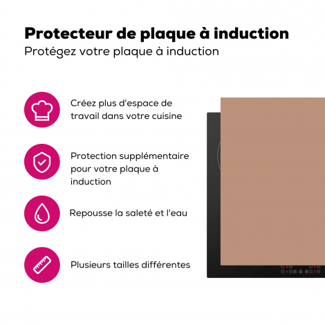 Protège-plaque à induction - Beige - Couleur - Rose-3