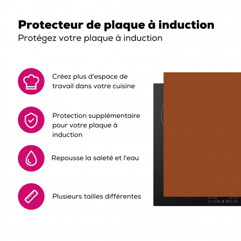 Protège-plaque à induction - Terracotta - Marron - Palette - Solide - Couleurs - Couleur-3