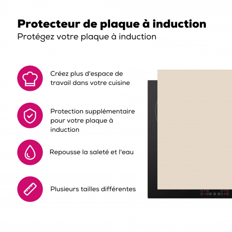 Protège-plaque à induction - Léger - Beige - Couleur - Solide-3