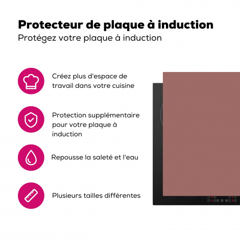 Protège-plaque à induction - Terracotta - Motifs - Rose-3