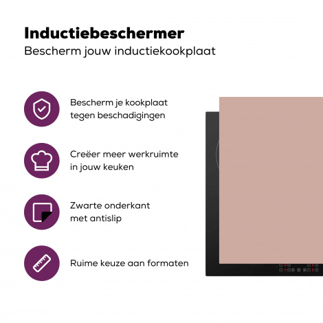 Inductiebeschermer - Roze - Palet - Oud - Effen - Oudroze-3