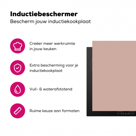 Inductiebeschermer - Roze - Palet - Oud - Effen - Oudroze-3