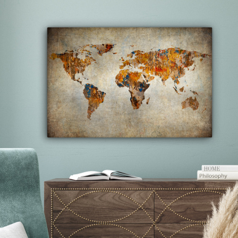 Leinwandbild - Weltkarte - Vintage - Abstrakt-4