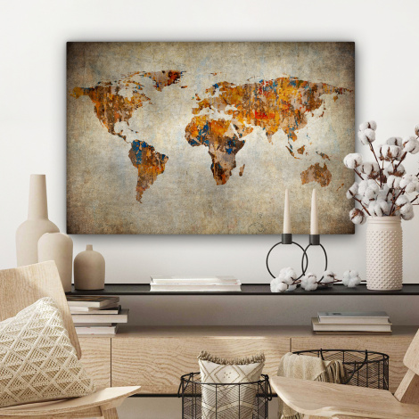Leinwandbild - Weltkarte - Vintage - Abstrakt-3