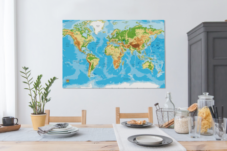 Canvas - Wereldkaart - Atlas - Kleuren-4