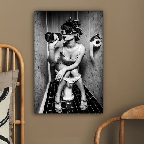 Canvas schilderij - Vrouw - Drank - Krulspelden-2