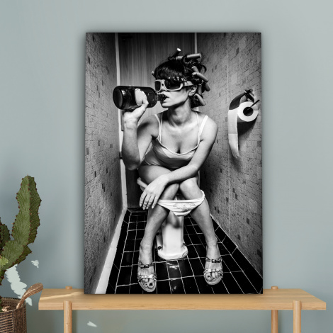 Canvas schilderij - Vrouw - Drank - Krulspelden-4