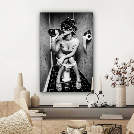 Canvas schilderij - Vrouw - Drank - Krulspelden-3