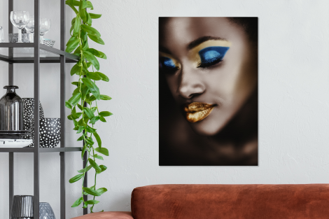 Canvas schilderij - Black and Gold - Vrouw - Make up-2