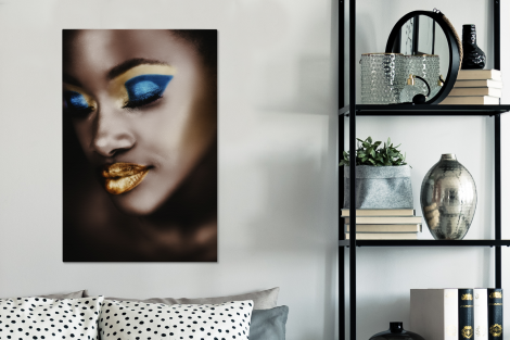 Canvas schilderij - Black and Gold - Vrouw - Make up-thumbnail-3