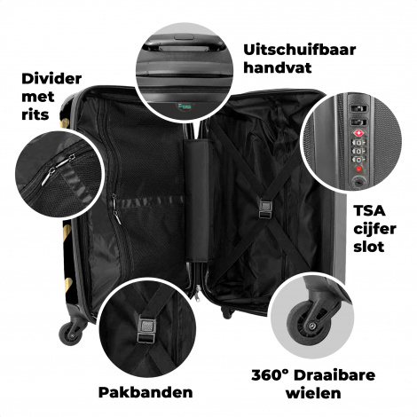 Koffer - Hartje - Goud - Luxe - Zwart - Patronen-4