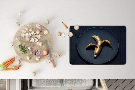 Premium placemats (6 stuks) - Gouden banaan op een donkere achtergrond - 45x30 cm-thumbnail-4