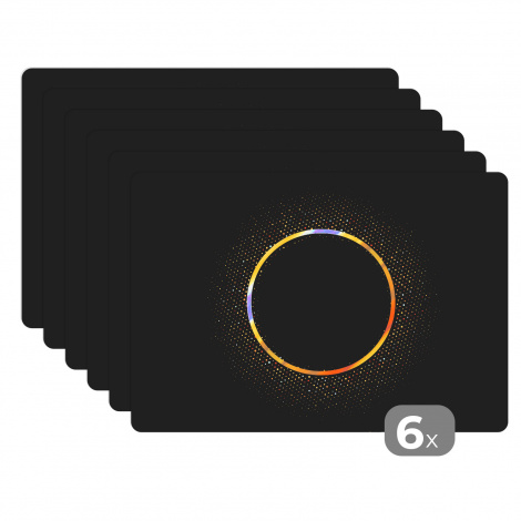 Tischset (6er Set) - Abstraktes Bild eines goldenen Kreises mit Sternen - 45x30 cm