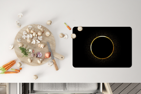 Premium placemats (6 stuks) - Abstract beeld van een gouden cirkel met sterren - 45x30 cm-thumbnail-4