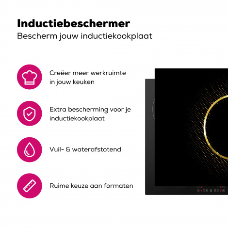 Inductiebeschermer - Abstract beeld van een gouden cirkel met sterren-3