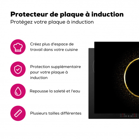 Protège-plaque à induction - Image abstraite d'un cercle doré avec des étoiles-3