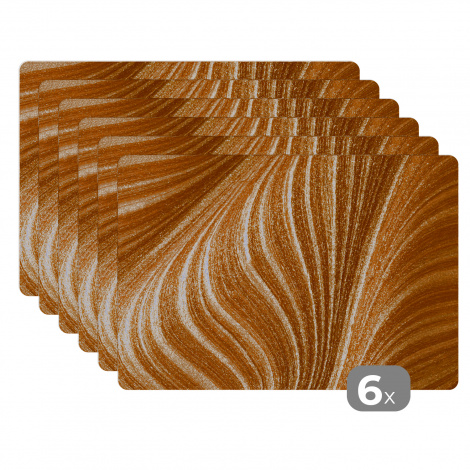 Premium placemats (6 stuks) - Close-up van gouden verf - 45x30 cm