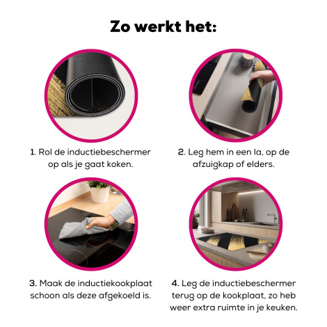 Inductiebeschermer - Gouden verfstrepen op een zwarte achtergrond-7