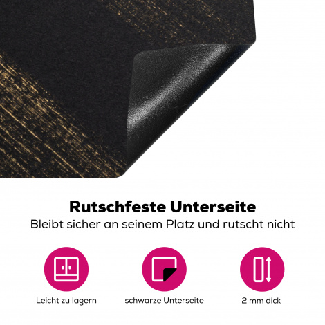 Herdabdeckplatte Goldene Farbstreifen auf schwarzem Hintergrund-4