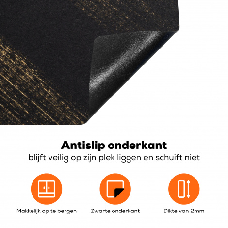 Inductie beschermer - Gouden verfstrepen op een zwarte achtergrond-4