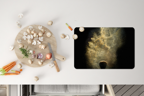 Premium placemats (6 stuks) - Goud poeder op een zwarte achtergrond - 45x30 cm-4