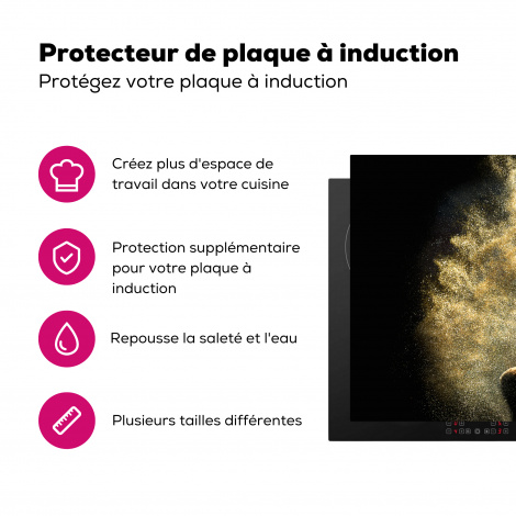 Protège-plaque à induction - Poudre d'or sur fond noir-3