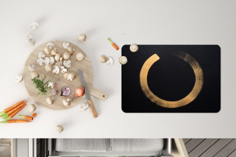 Premium placemats (6 stuks) - Gouden cirkel op een donkere achtergrond - 45x30 cm-thumbnail-4