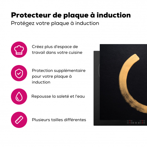 Protège-plaque à induction - Cercle d'or sur un fond sombre-3