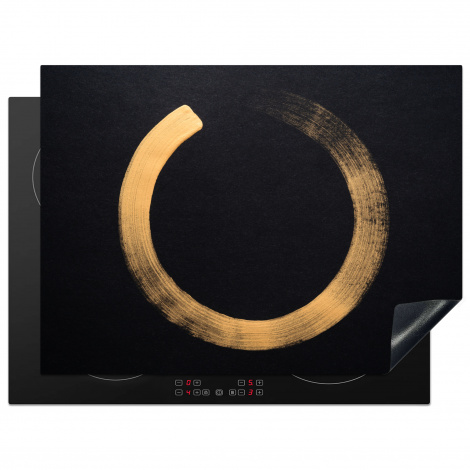 Herdabdeckplatte Goldener Kreis auf dunklem Hintergrund