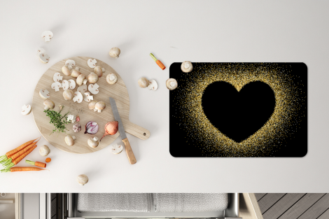 Premium placemats (6 stuks) - Gouden hart op een zwarte achtergrond - 45x30 cm-thumbnail-4