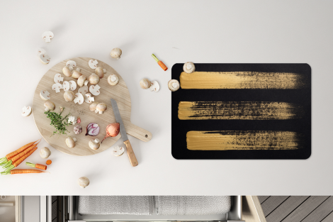 Premium placemats (6 stuks) - Patroon van gouden verf op een zwarte achtergrond - 45x30 cm-thumbnail-4
