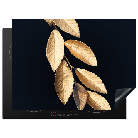 Herdabdeckplatte - Blätter - Schwarz - Gold - Luxus - Pflanzen